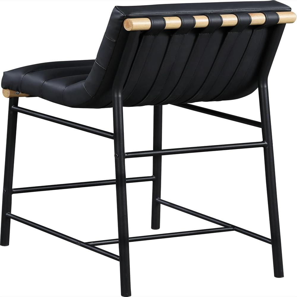 Taburete Meridian Furniture Cuero Vegano Negro Contemporáneo 18 Ancho 24 Profundidad 37.5 Alto img #5