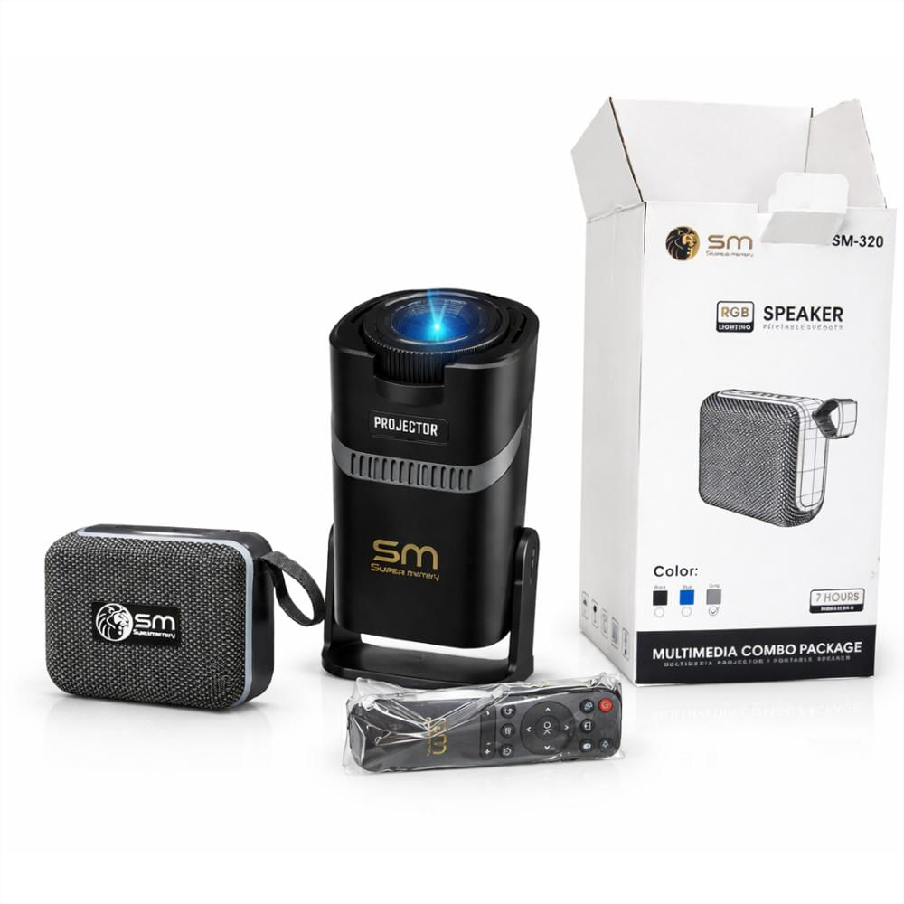 Proyector Inteligente Portátil Wifi Con Parlante Y Control Remoto img #2