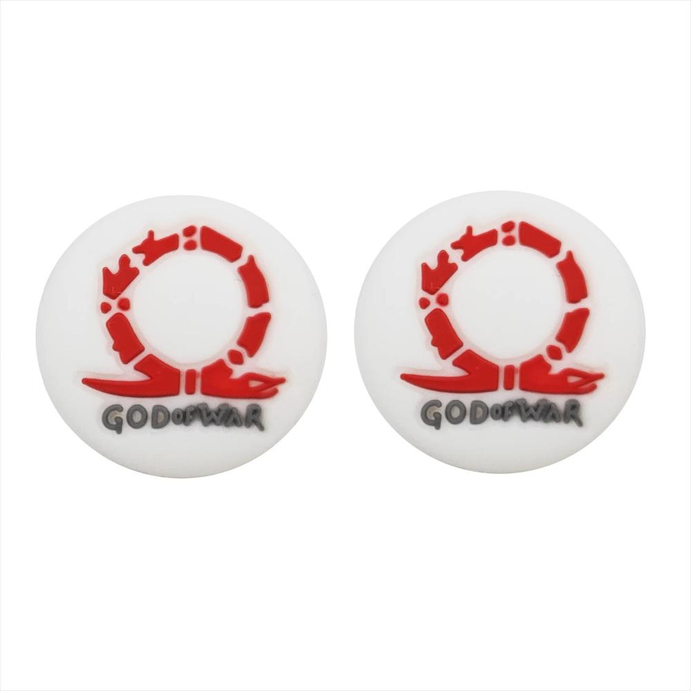 1 Par Grips Protector Joystick Análogo Consola Diseño God Of War Blanco img #1