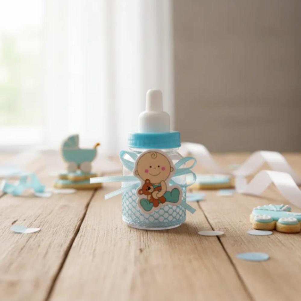 Recordatorio Baby Shower, Tetero Azul X 12 Und. img #5