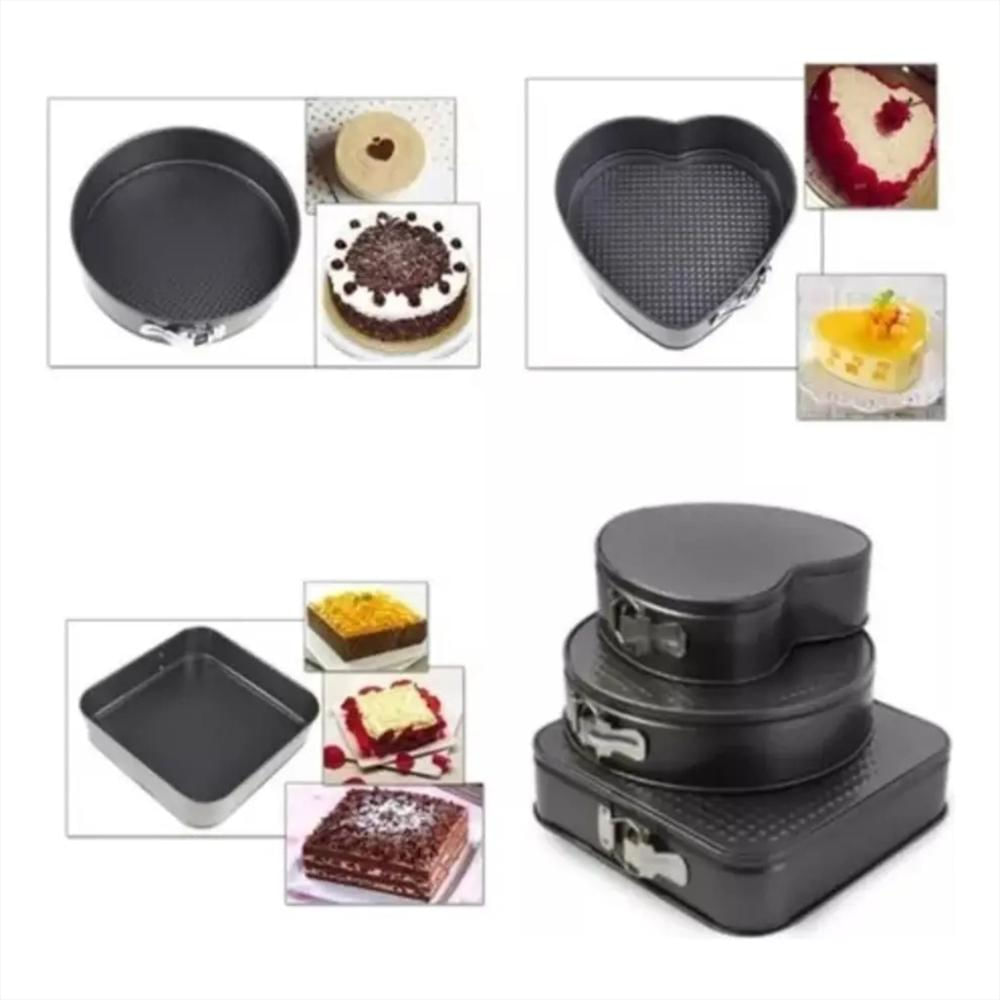 Juego De Moldes Figuras Varias Desmontable Y Antiadherente X 3 Color Negro img #5