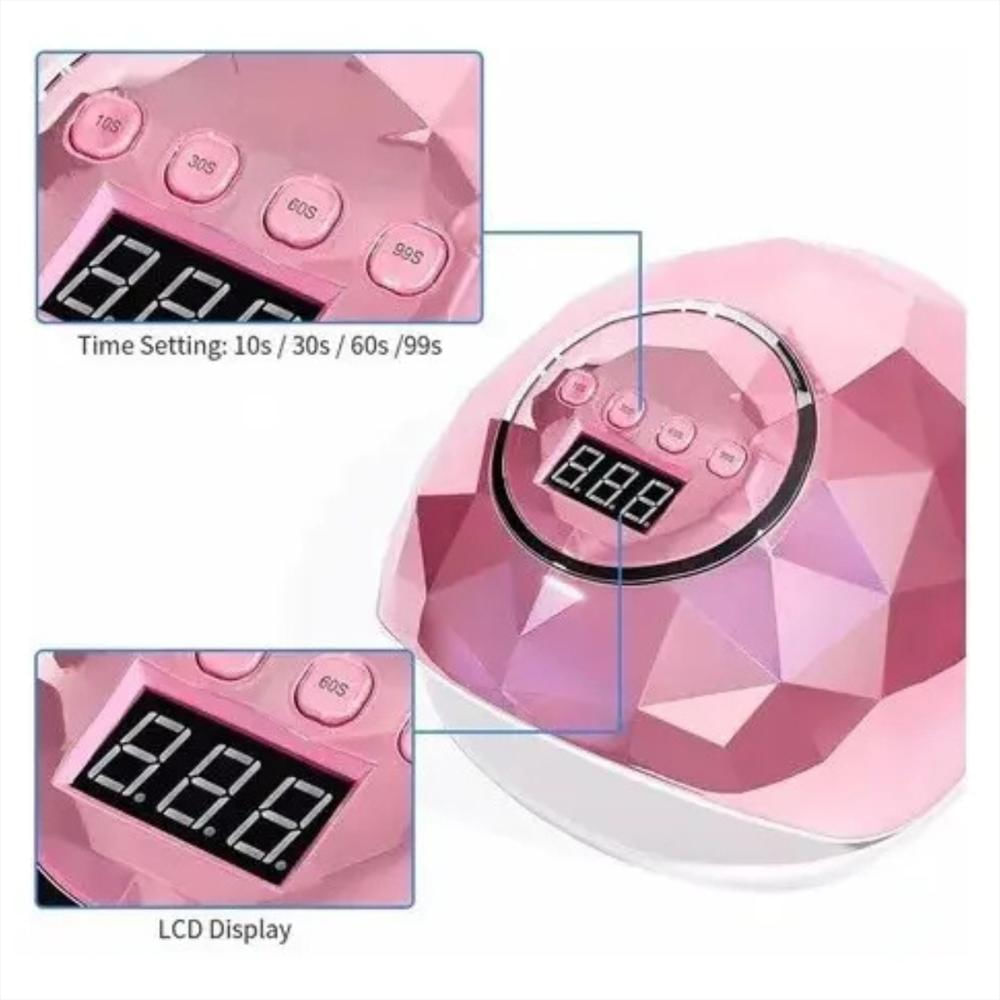 Lámpara Uv Led Para Uñas Secado Rápido 86 W Color Rosado Metalizado img #3