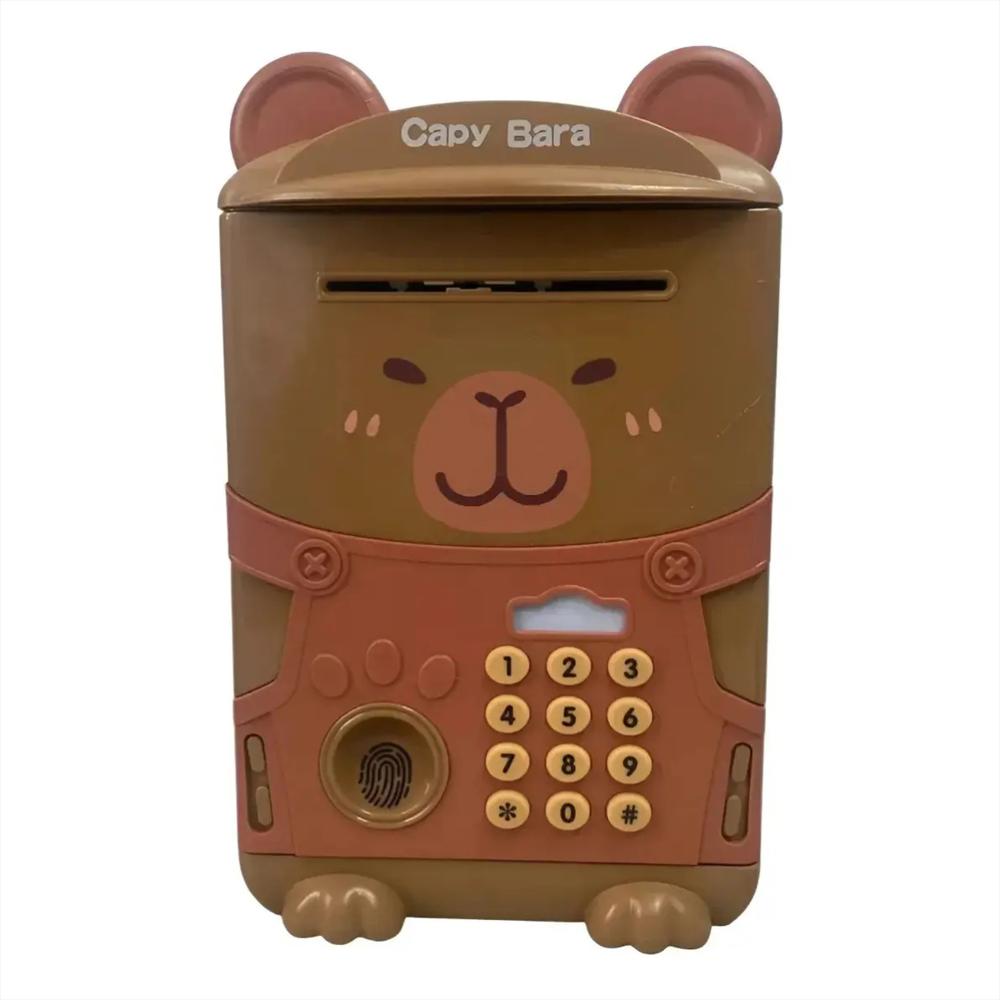 Alcancia Caja Fuerte Electronica De Apertura Con Contraseña Y Huella Niños Diseño Capibara img #1