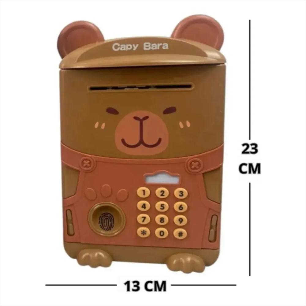 Alcancia Caja Fuerte Electronica De Apertura Con Contraseña Y Huella Niños Diseño Capibara img #3