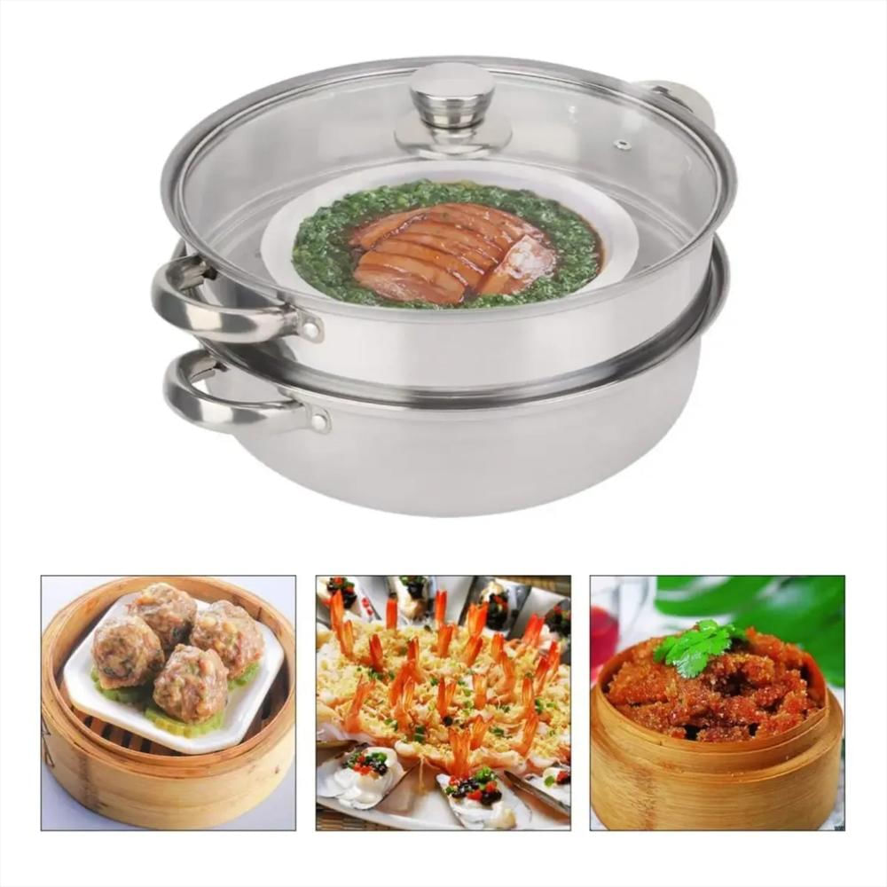 Olla Vaporera En Acero De Alimentos Vegetales Al Vapor 3 L Color Plateado img #1
