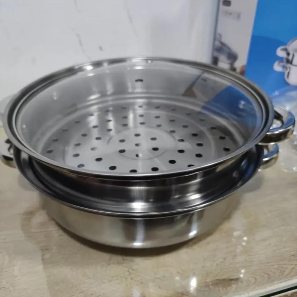 Olla Vaporera En Acero De Alimentos Vegetales Al Vapor 3 L Color Plateado img #3