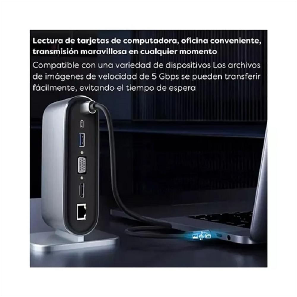 Hub Usb Tipo C 12 En 1 Con Hdmi 4K, Rj45 Y Usb 3.0 img #3