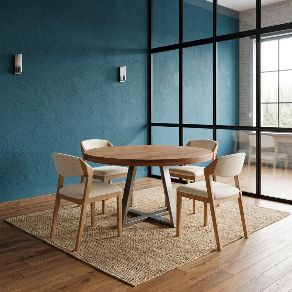 Juego De Comedor Estopa + 4 Sillas Diámetro 100Cm img #4