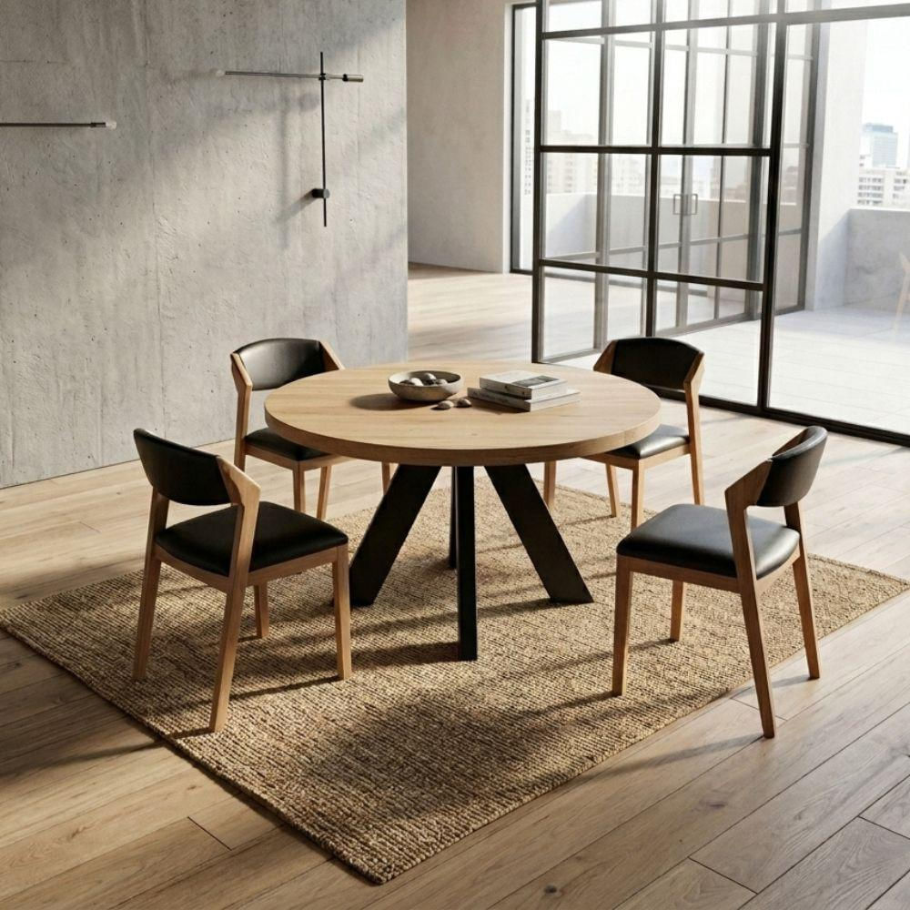 Juego De Comedor Buger + 4 Sillas Diámetro 100Cm img #2