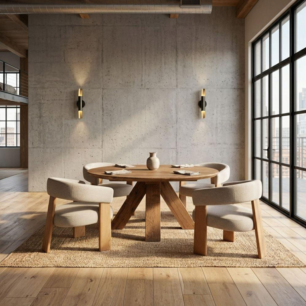 Juego De Comedor Urdu + 4 Sillas Utu Diámetro 140Cm Roble Macizo img #2
