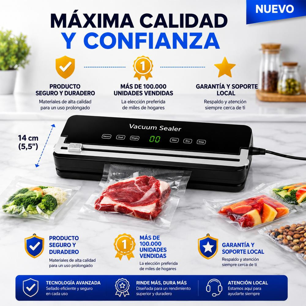 Máquina Empacadora Selladora Al Vacío Para Alimentos 120W img #4