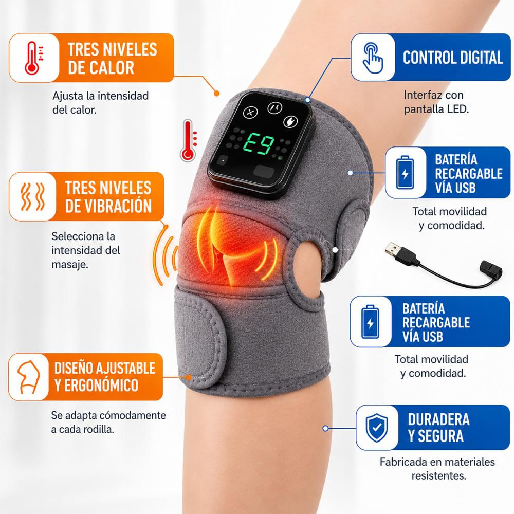Masajeador Multifuncional Eléctrico 3 En 1 De Rodilla Codo Y Hombro Con Calor Y Vibración img #2