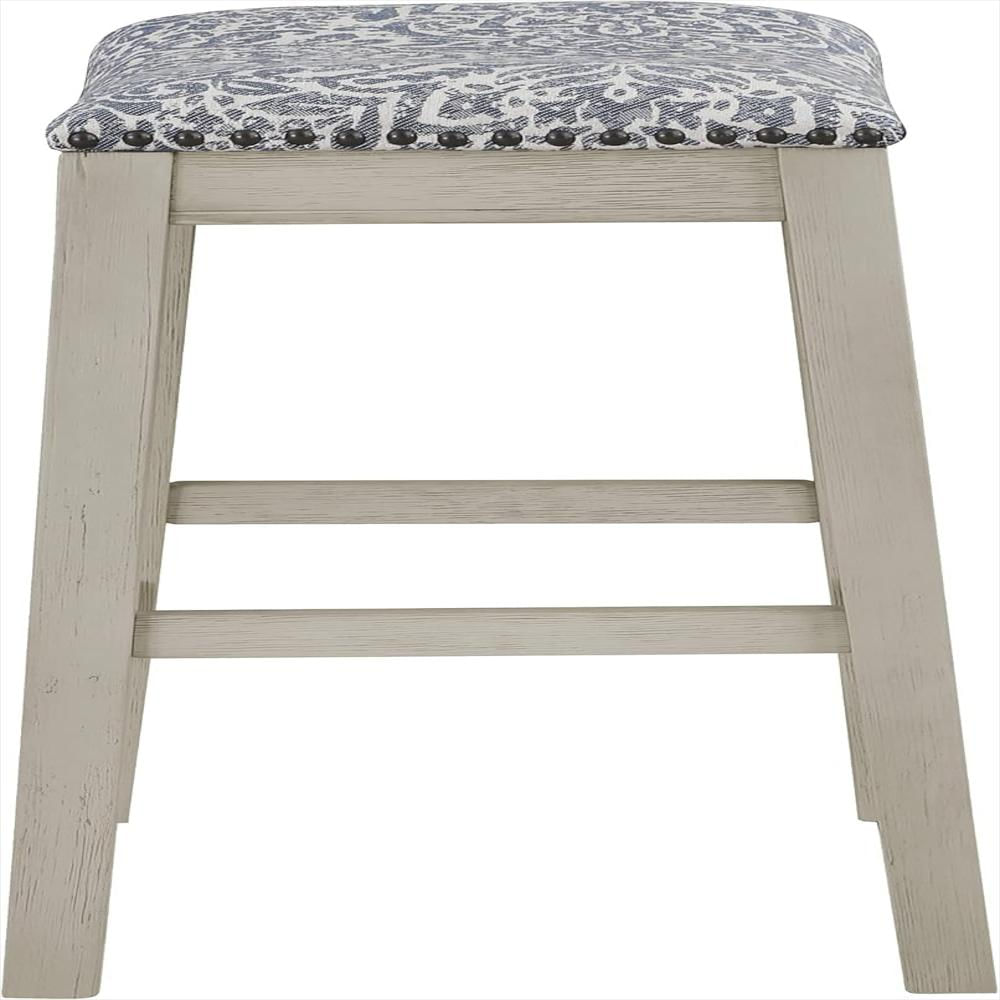 Taburete Office Star Products Silla De Montar 60 Cm Tela Damasco Azul Marino Pack De 2 img #5