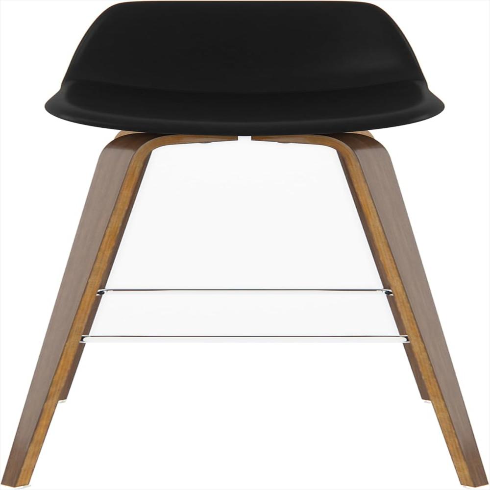 Taburete Simplihome Tapizado Piel Sintética Vegana Negra 71 Cm Con Madera Curvada img #4