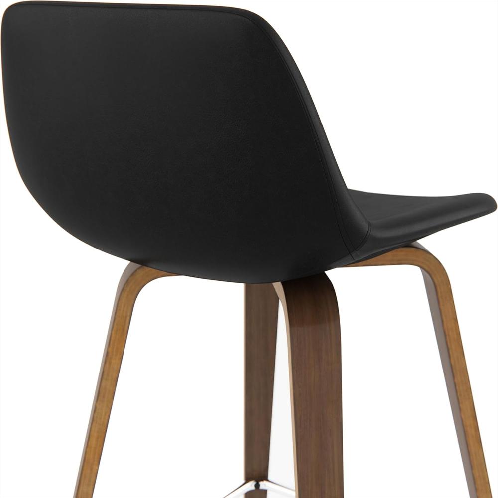 Taburete Simplihome Tapizado Piel Sintética Vegana Negra 71 Cm Con Madera Curvada img #5