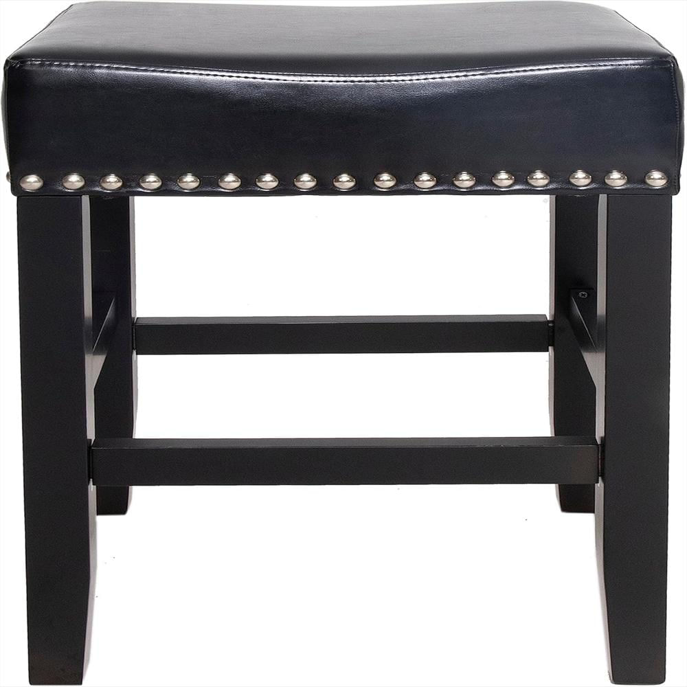 Taburete De Bar Great Deal Furniture Cuero Regenerado Negro Juego 2 Piezas img #5