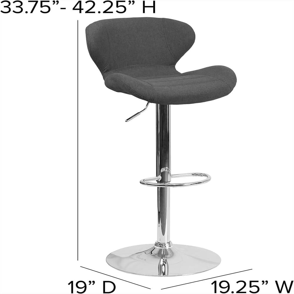 Taburete Ajustable Flash Furniture Vinilo Negro Ergonomía Moderna img #3