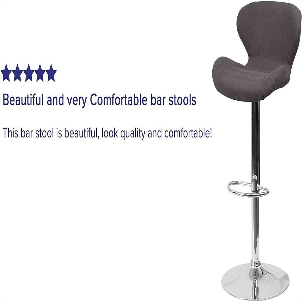 Taburete Ajustable Flash Furniture Vinilo Negro Ergonomía Moderna img #4