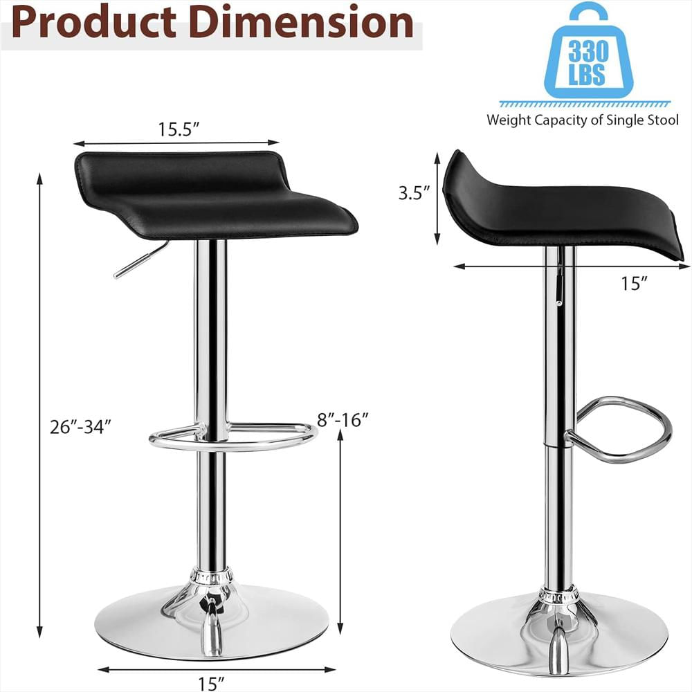 Taburete De Bar Casart Giratorio Ajustable Piel Sintética Base Cromada 66 A 86 Cm img #3