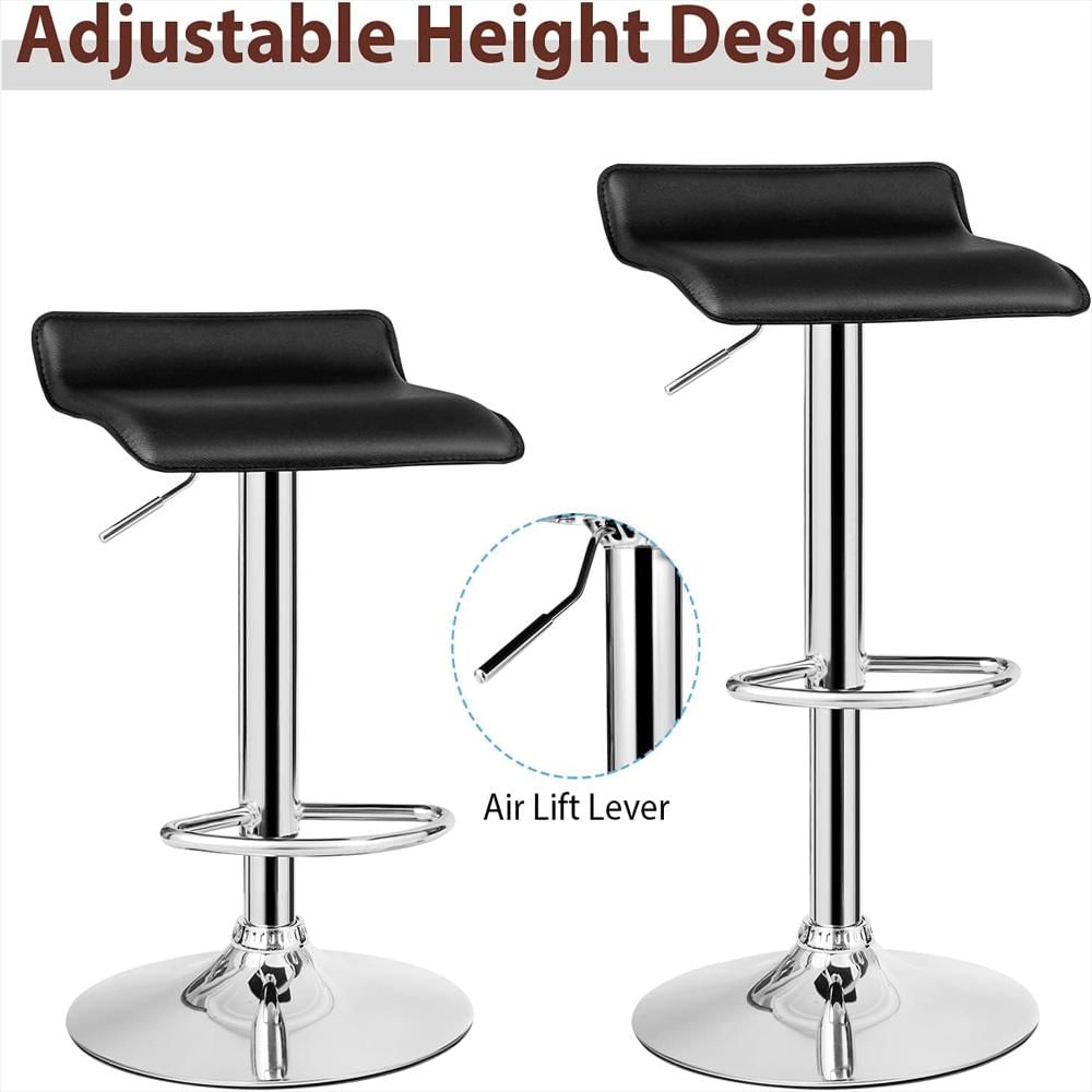 Taburete De Bar Casart Giratorio Ajustable Piel Sintética Base Cromada 66 A 86 Cm img #4