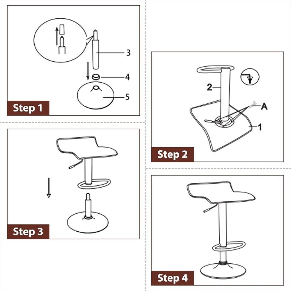 Taburete De Bar Casart Giratorio Ajustable Piel Sintética Base Cromada 66 A 86 Cm img #5
