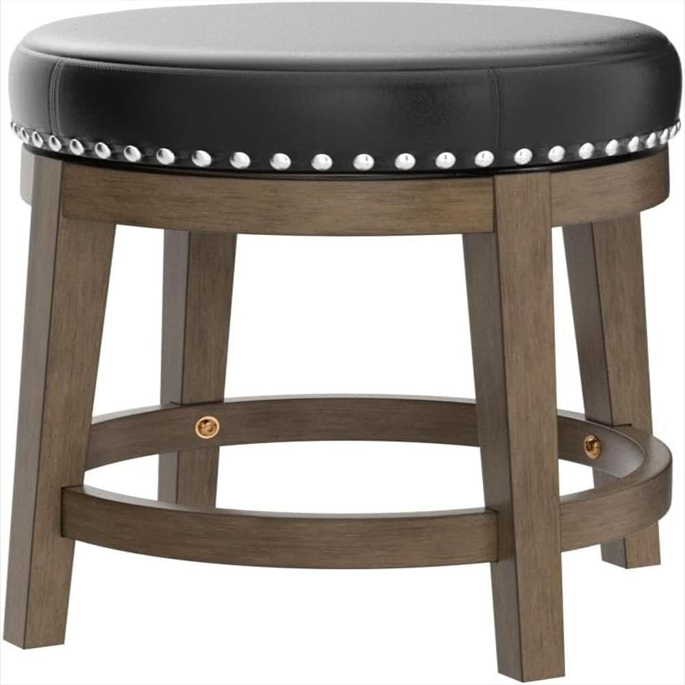 Juego De Taburetes Lexicon Giratorios Rústicos Piel Sintética Madera Maciza 2 Piezas img #5