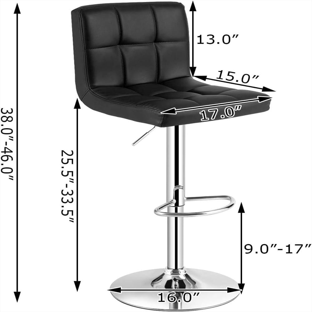 Taburete De Bar Homgx Giratorio Ajustable Cuero Sintético Altura Mostrador img #3