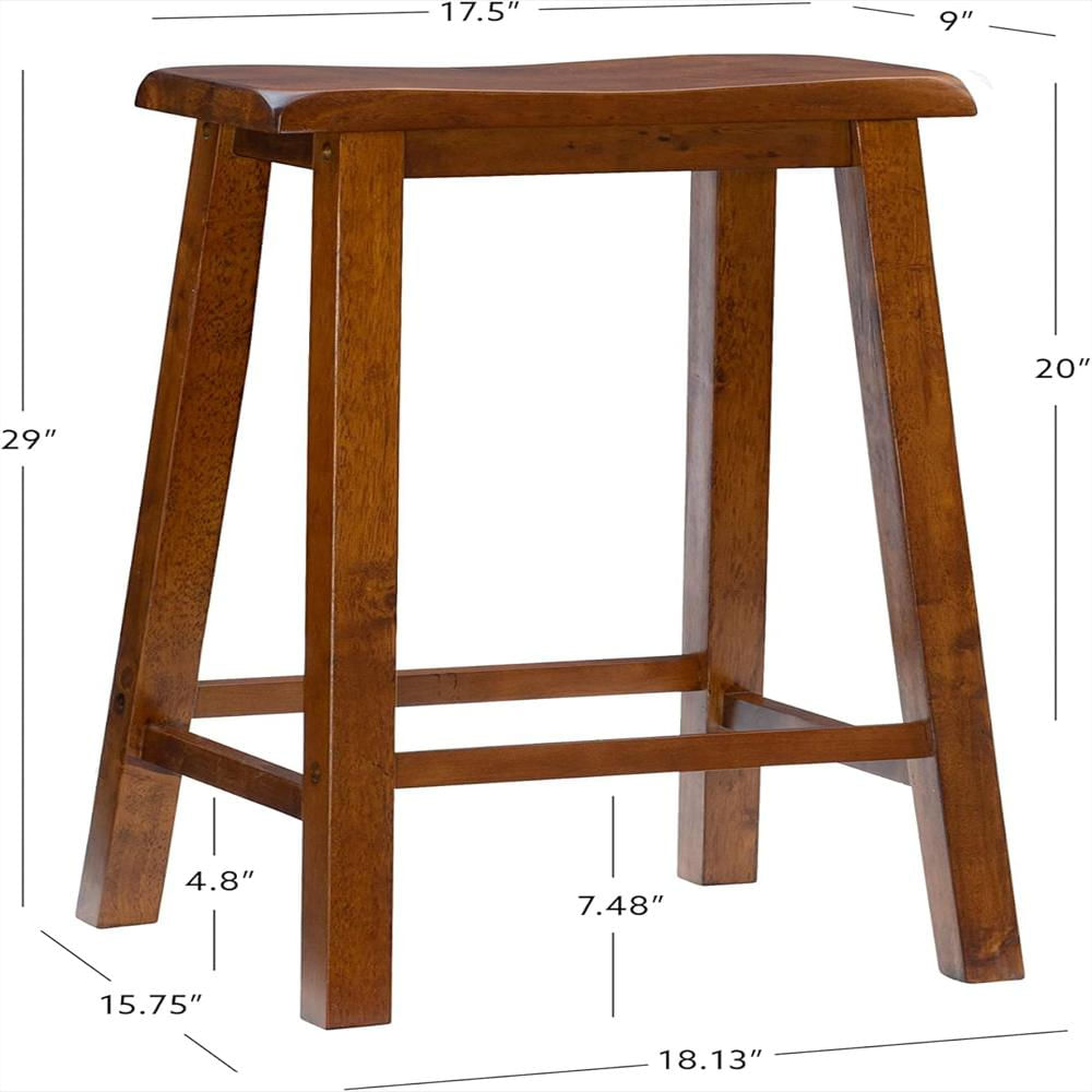 Taburete De Bar Powell Madera Caucho Marrón Miel Altura 73.66 Cm img #3
