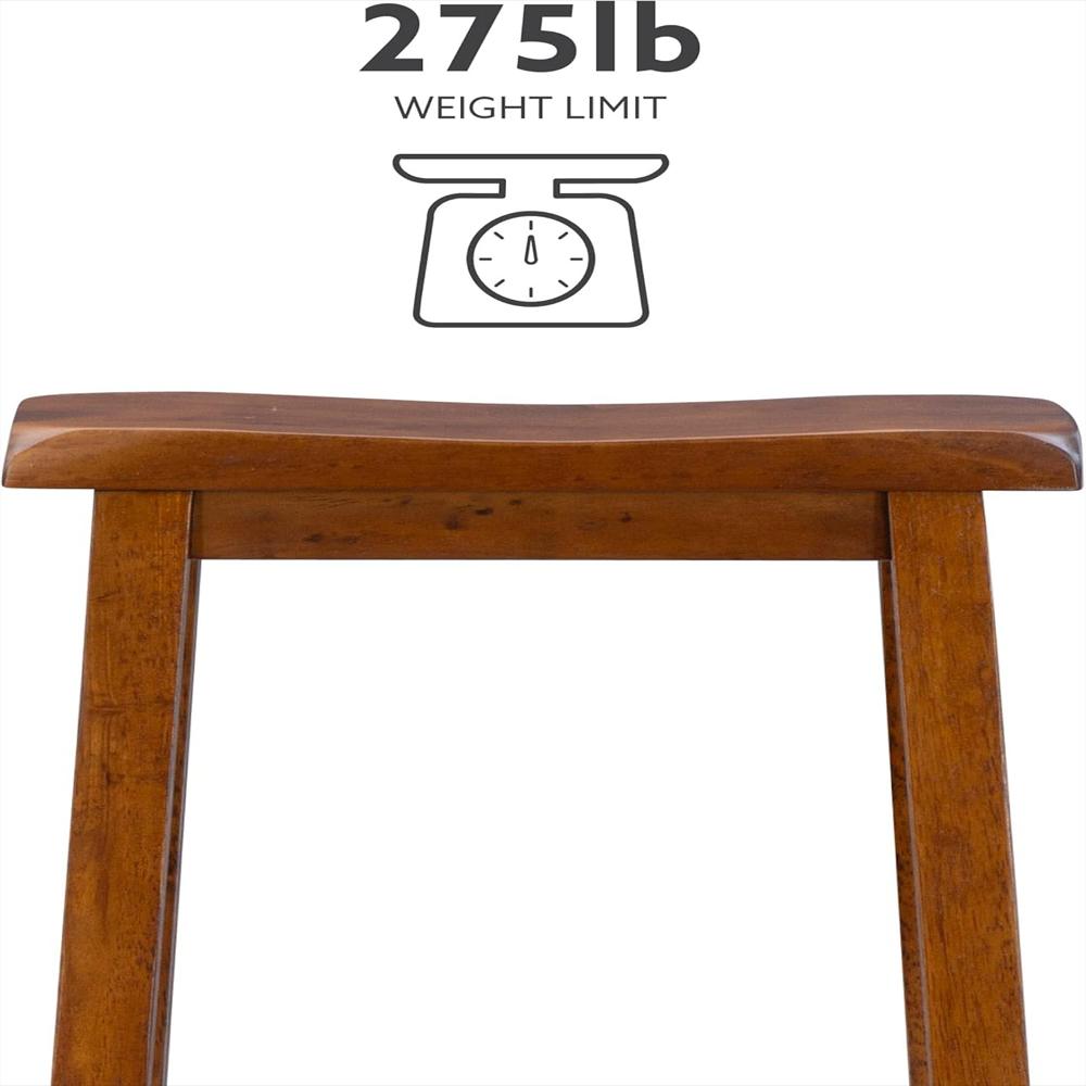Taburete De Bar Powell Madera Caucho Marrón Miel Altura 73.66 Cm img #4