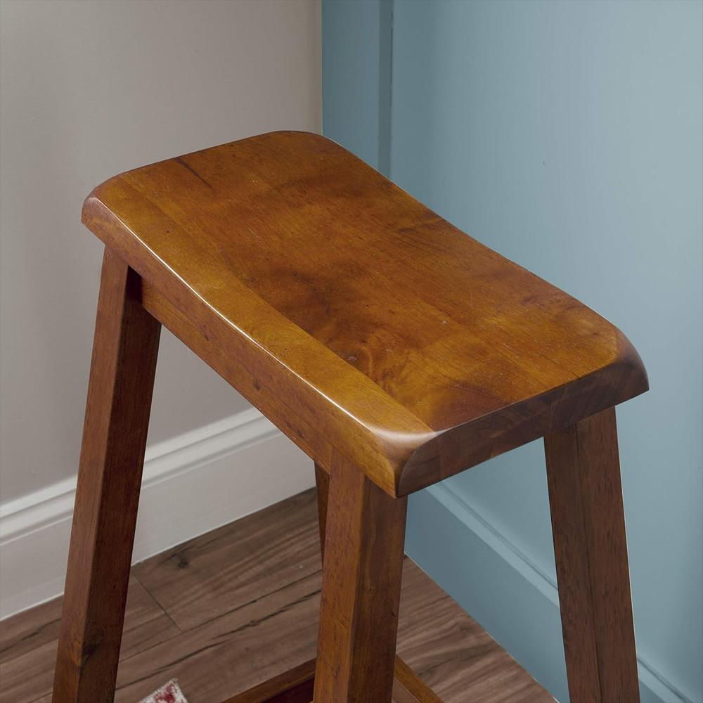Taburete De Bar Powell Madera Caucho Marrón Miel Altura 73.66 Cm img #5