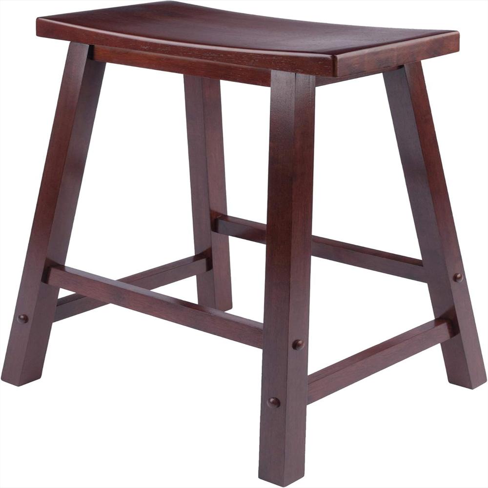 Taburete Winsome Asiento Sillín Madera Maciza 60 Cm Color Nogal img #1