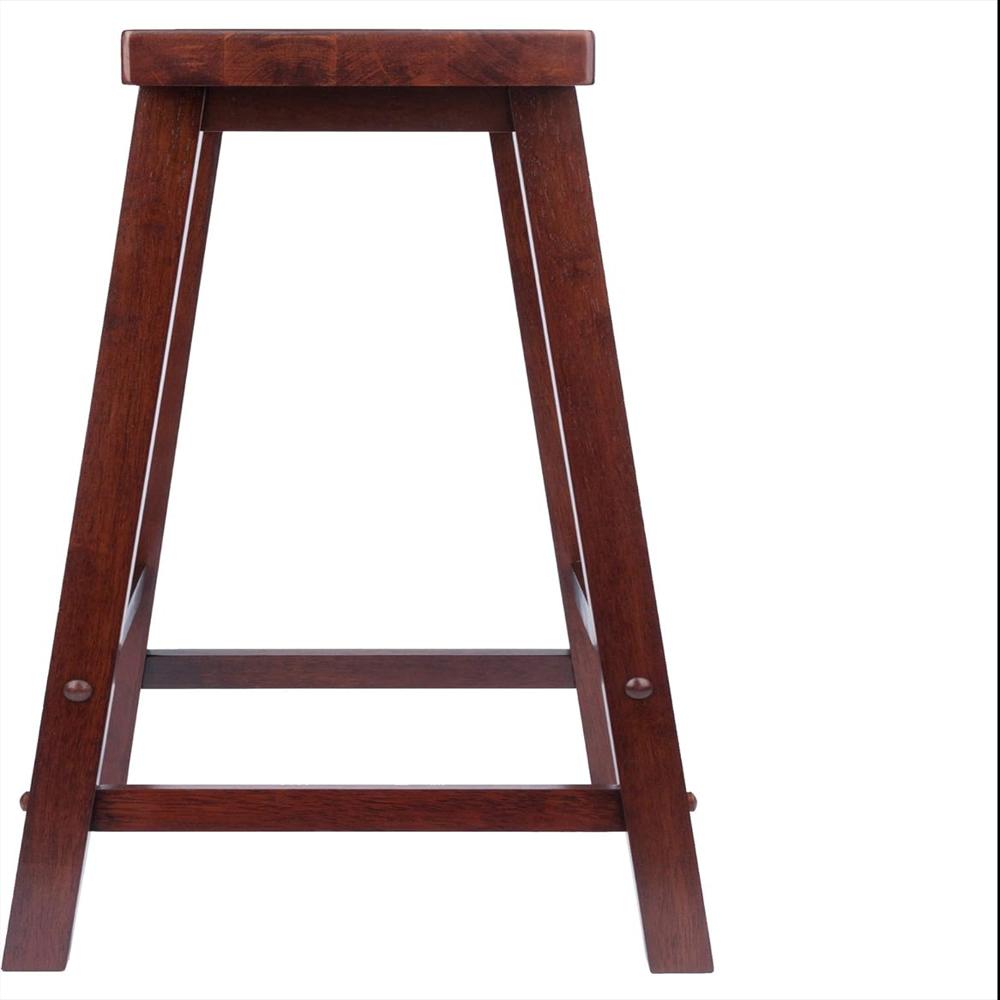 Taburete Winsome Asiento Sillín Madera Maciza 60 Cm Color Nogal img #4