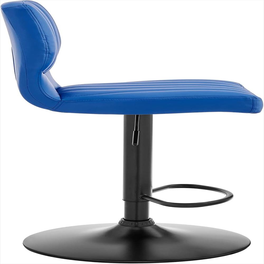 Taburete Giratorio Armen Living Piel Sintética Azul Altura Ajustable img #5