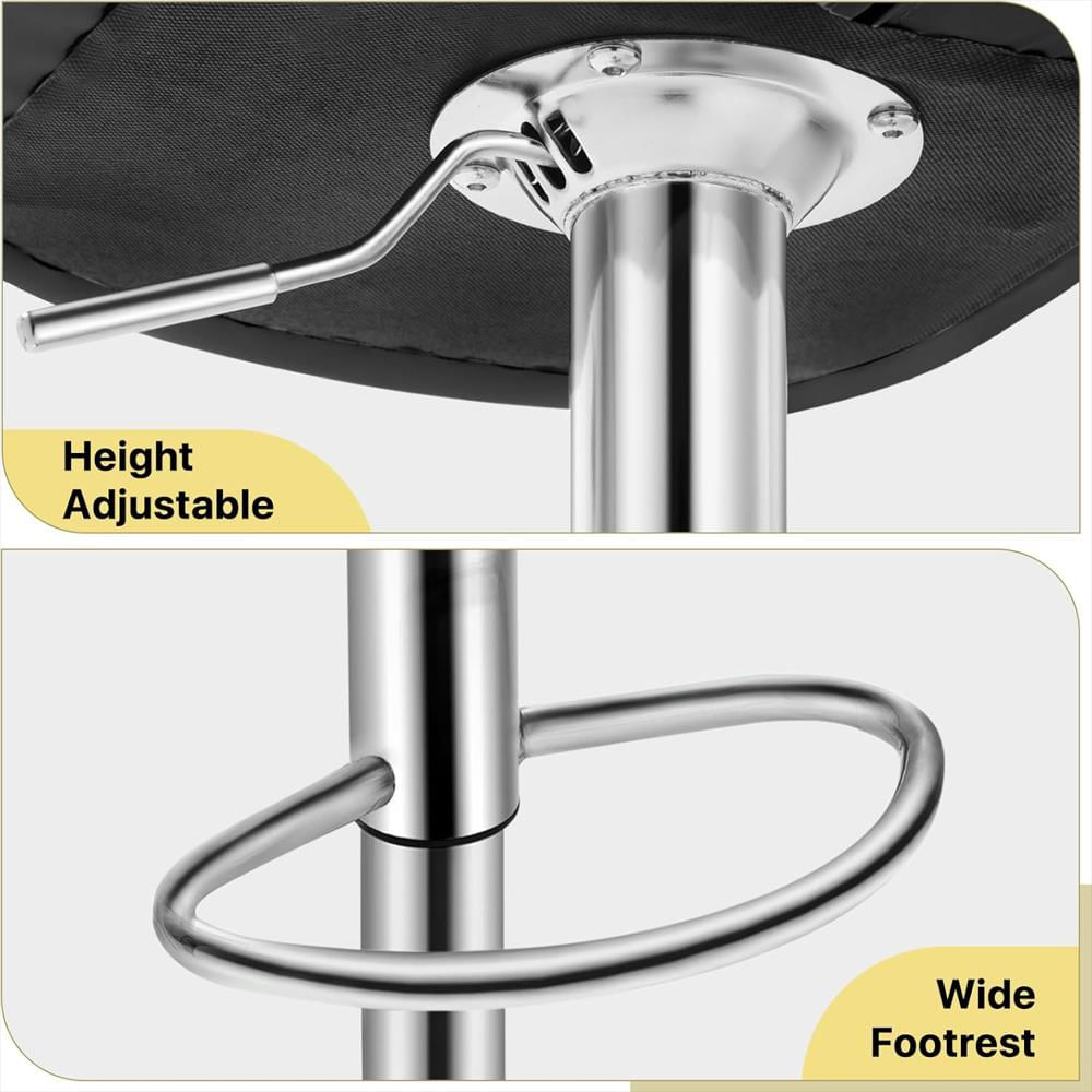 Taburete De Bar Athena Collection Ajustable Giratorio Cuero Beige Juego De 2 img #4