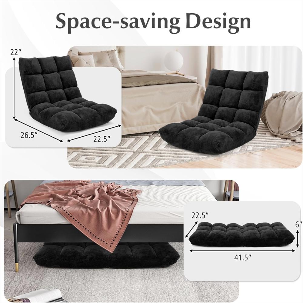 Sofá Reclinable Giantex 14 Posiciones Acolchado Espuma Viscoelástica Negro img #5