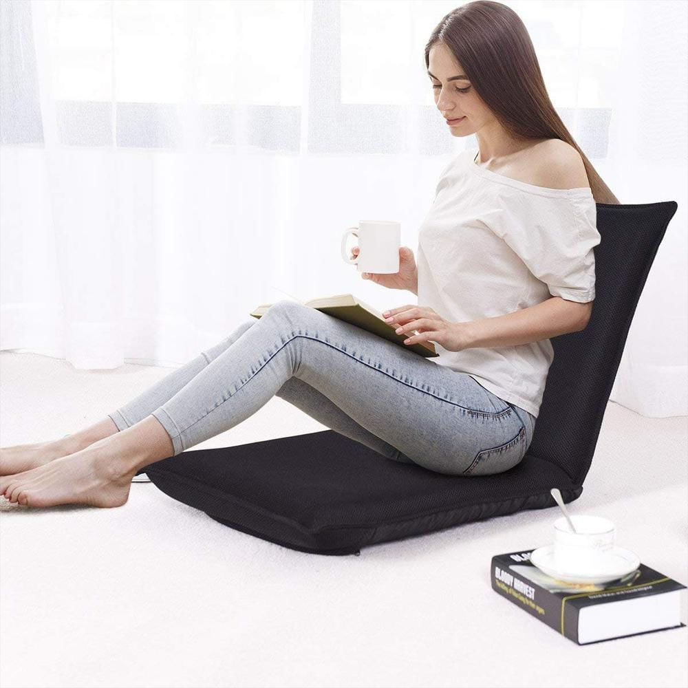 Silla De Suelo Giantex Ajustable 6 Posiciones Tela Malla Transpirable Color Negro img #4