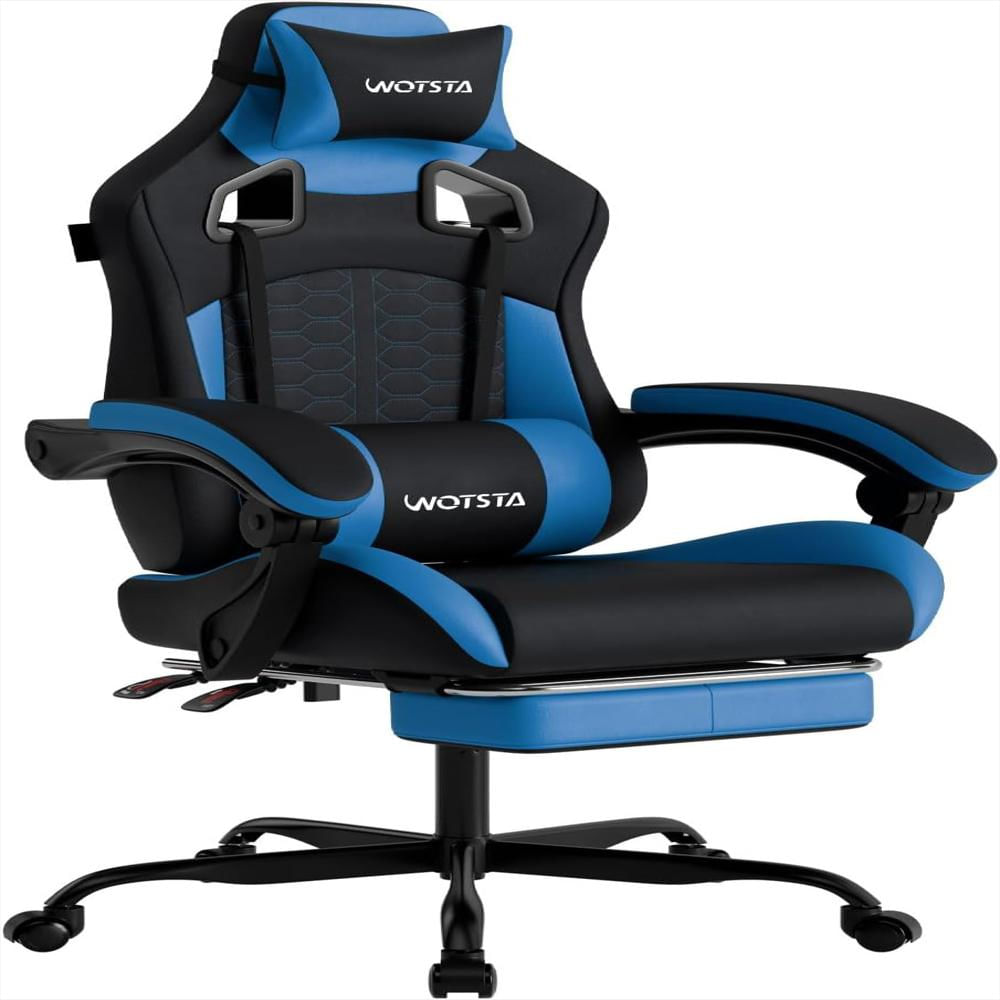 Silla Gamer Wotsta Ergonómica Con Reposapiés Y Control De Altura Y Reclinación 135° img #1