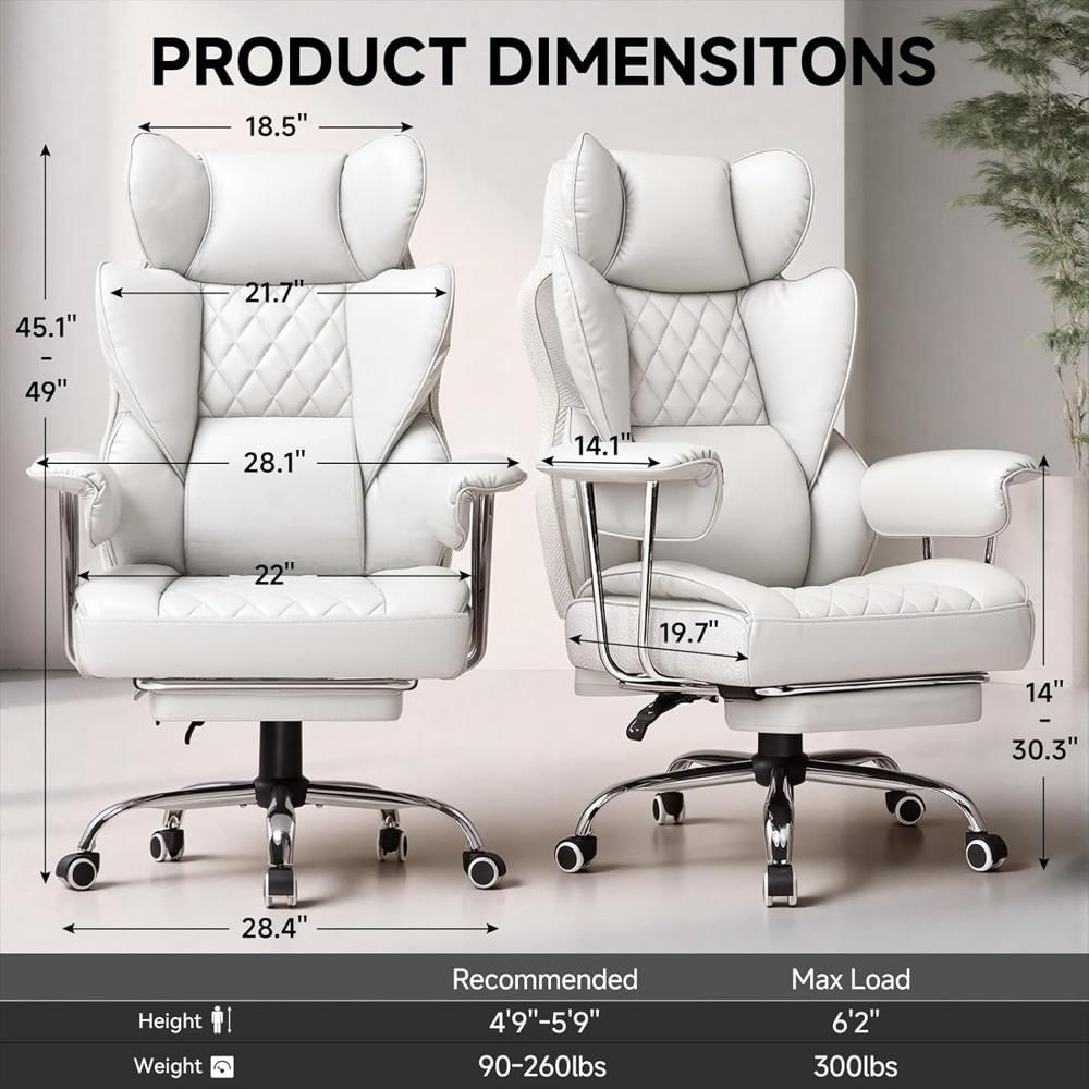 Silla Gamer Gtplayer Ergonómica Con Soporte Lumbar Reposabrazos Suaves Y Reposapiés Fijos img #3