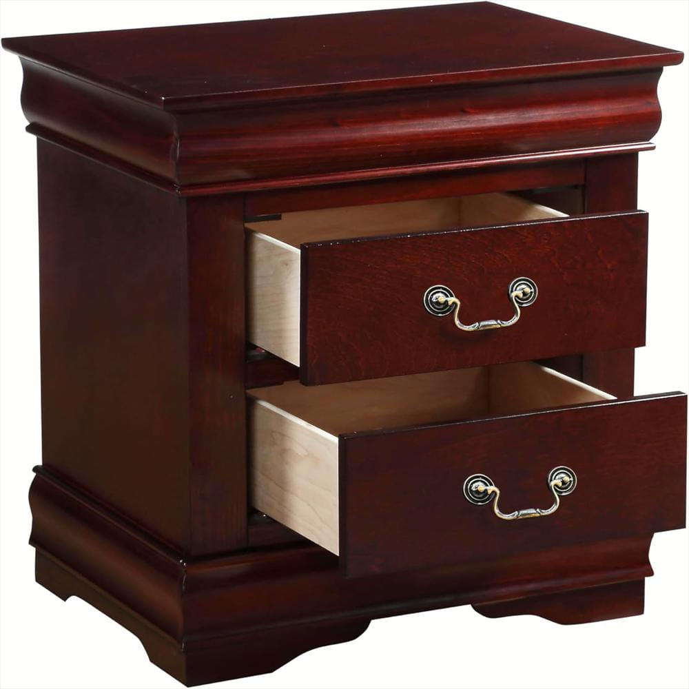 Mesita De Noche Acme Furniture Madera Cerezo 2 Cajones Diseño Tradicional img #5