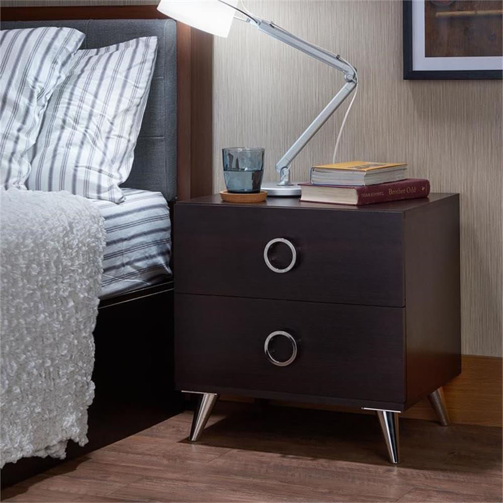 Mesita De Noche Acme Furniture Madera 2 Cajones Color Espresso img #4