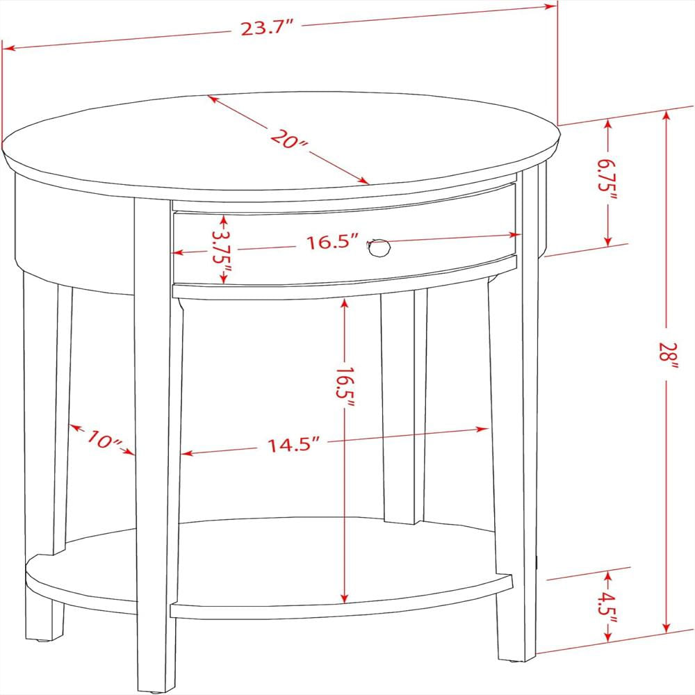 Mesa Auxiliar East West Furniture Madera 1 Cajón Acabado Jacobeo Envejecido img #3