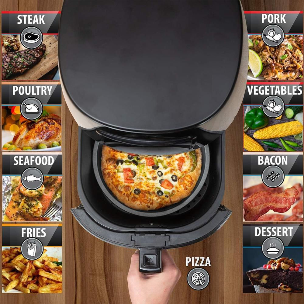 Freidora De Aire Deco Chef Digital 5.8 Litros Accesorios Y Libro De Cocina Color Negro img #5