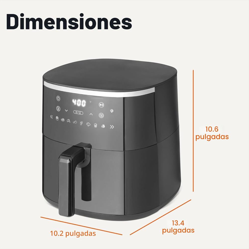 Freidora De Aire Amazon Basics 4.4 Cuartos 8 Menús Digitales Color Negro img #5