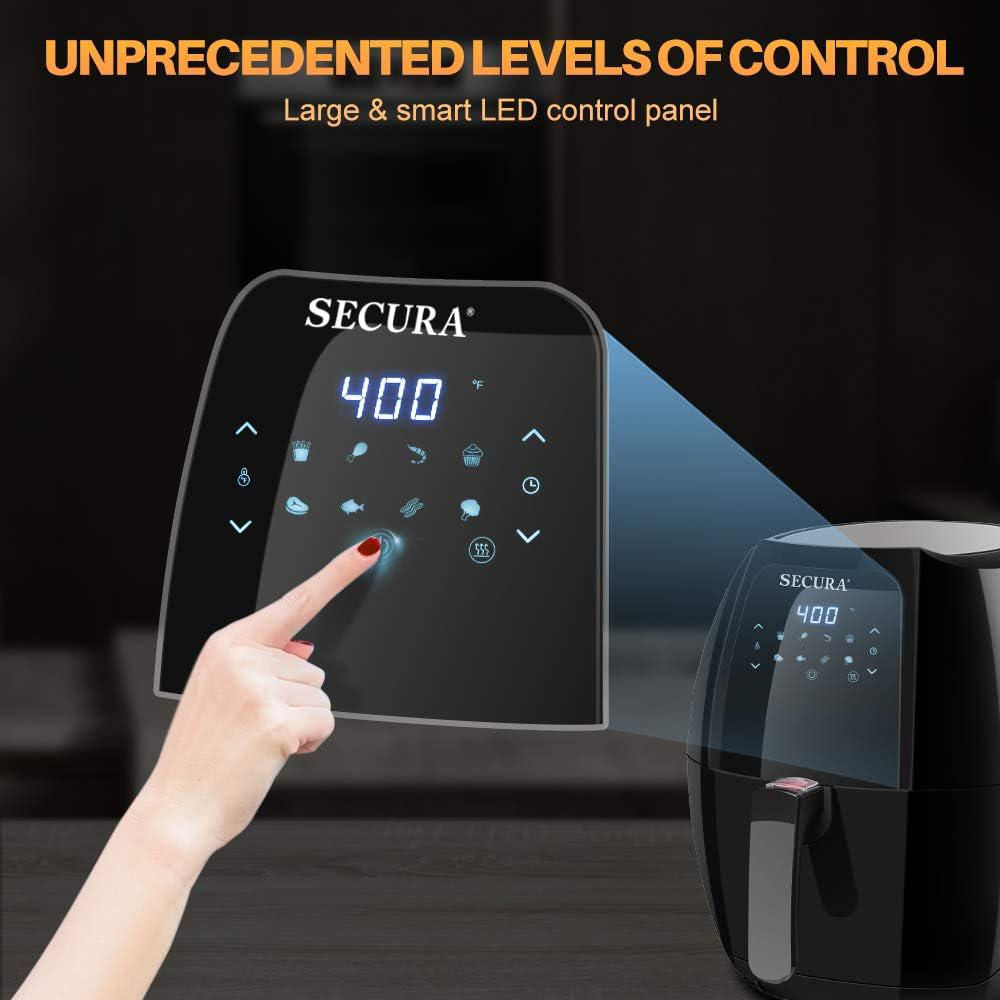 Freidora De Aire Secura Digital 6.3 Cuartos 1700W 10 En 1 Cesta Antiadherente img #3