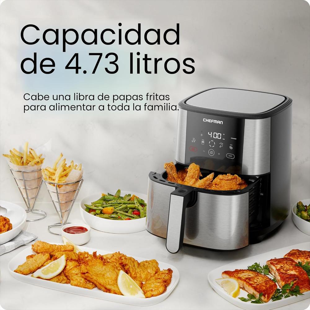Freidora De Aire Chefman Táctil 5 Cuartos Digital Con Preajustes Antiadhesiva img #3