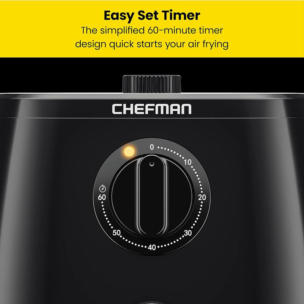 Freidora De Aire Chefman 5 Cuartos Temporizador 60 Minutos Color Negro Antiadhesiva img #3