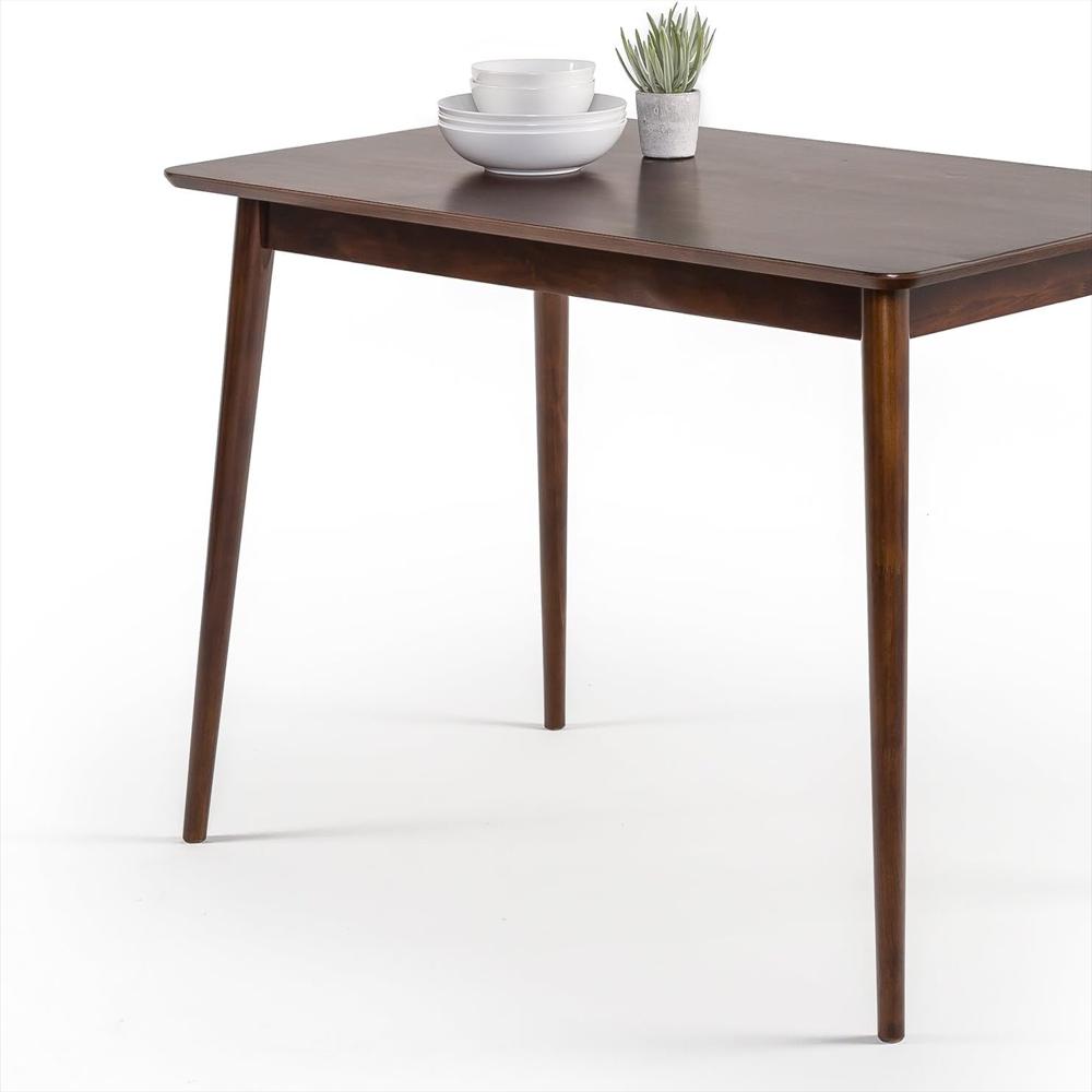 Mesa De Comedor Zinus Madera Maciza 120 Cm Color Espresso Montaje Fácil img #1