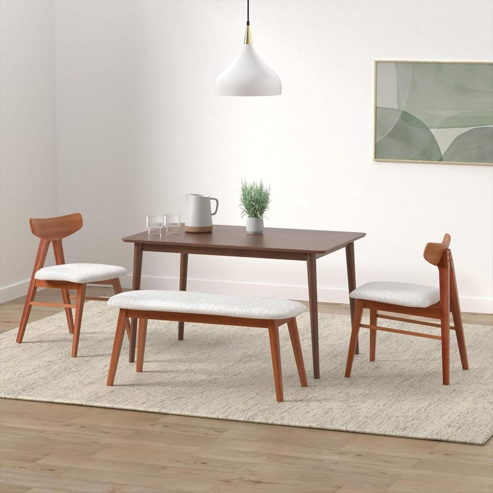 Mesa De Comedor Zinus Madera Maciza 120 Cm Color Espresso Montaje Fácil img #2