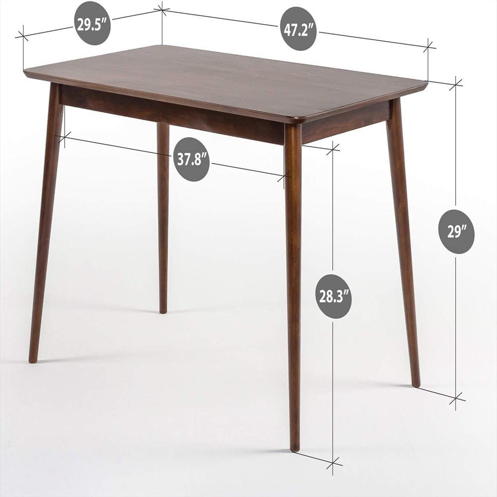 Mesa De Comedor Zinus Madera Maciza 120 Cm Color Espresso Montaje Fácil img #3