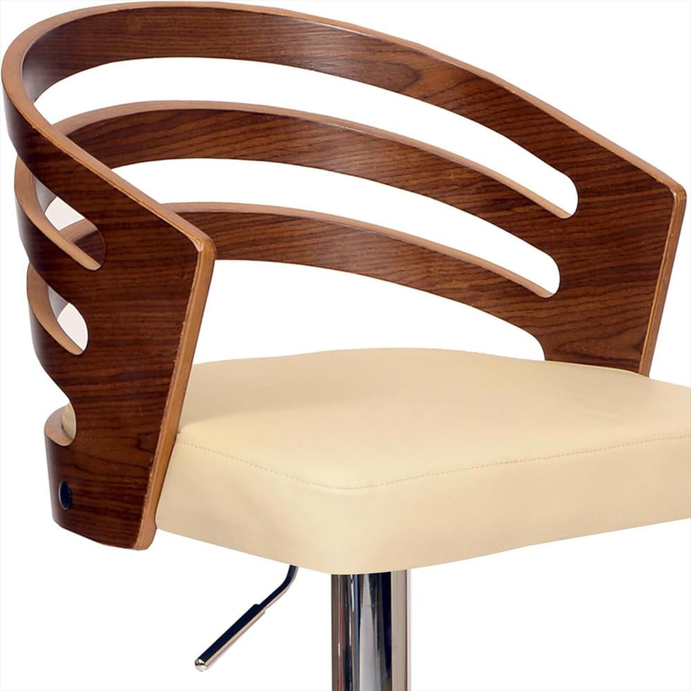 Taburete Giratorio Armen Living Piel Sintética Altura Ajustable Base Cromada img #4